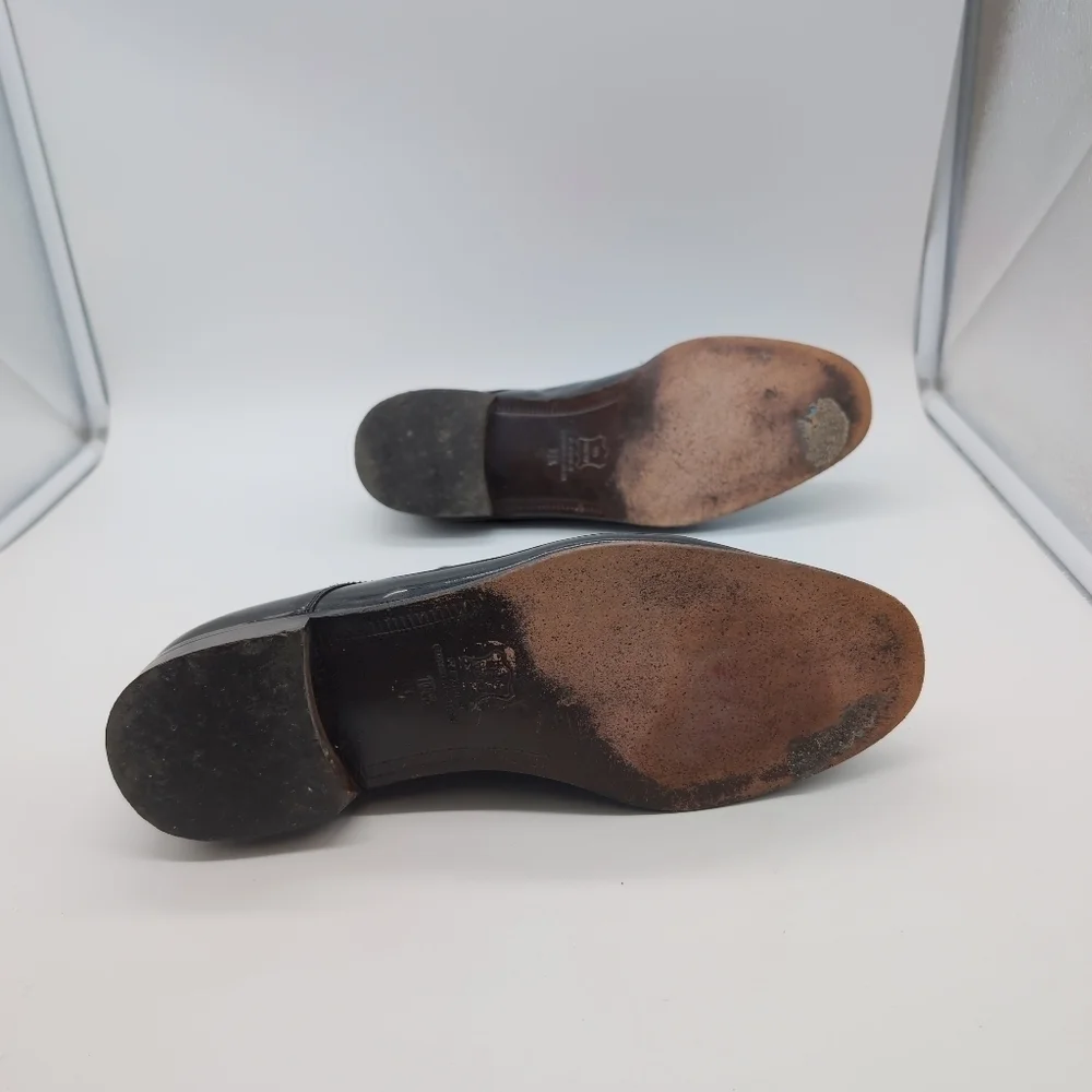 Black sz 10.5  Patent Leather Oxford Shoes By Pronto Uomo Firenze
